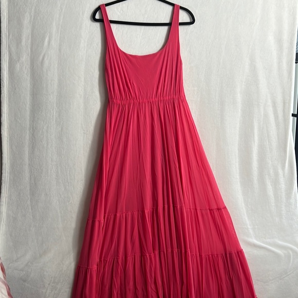 Fuzzi Made in Italy Pink Tiered Maxi dress Size L - Picture 4 of 9